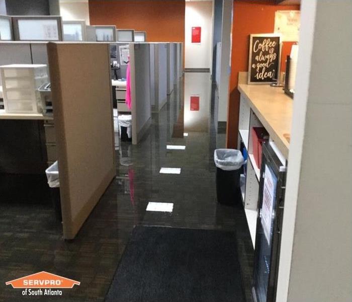 office space accidentally flooded by sprinkler system
