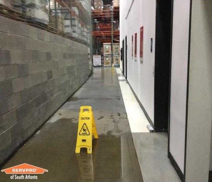 warehouse flooded by sprinkler system