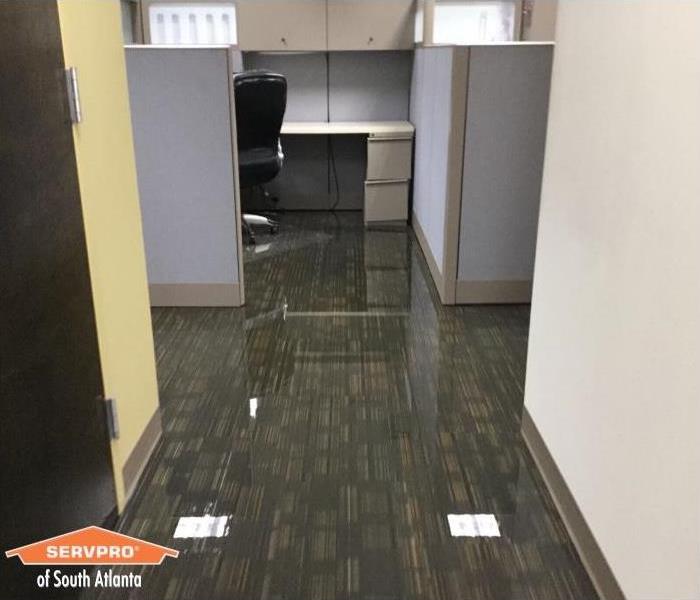 water damaged office space
